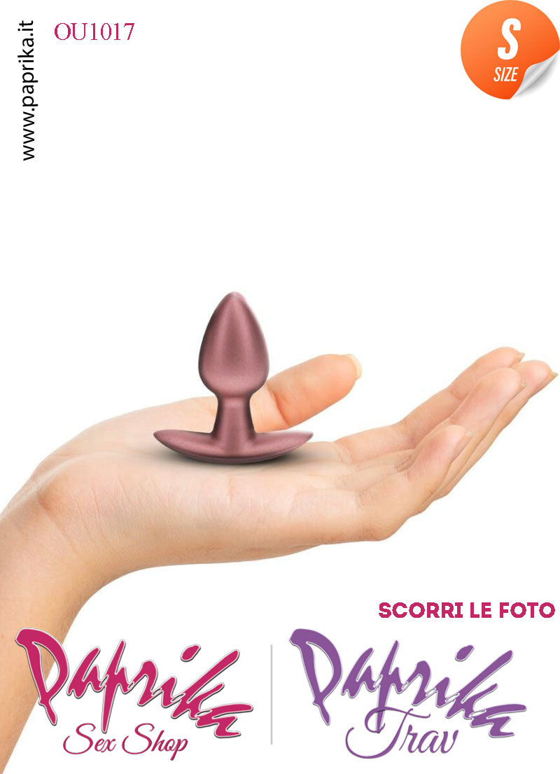 Plug Anale Corto Small 6.5 cm Ø 27 Silicone Bronzo Base Curva Non Vibrante