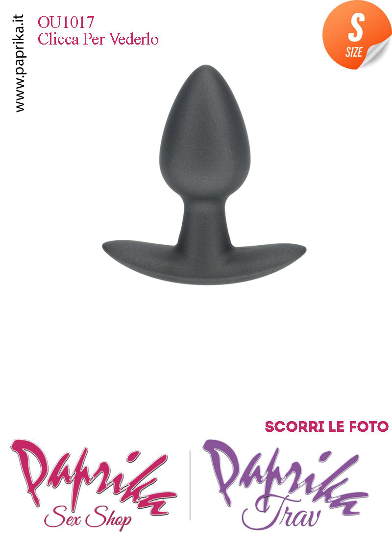 Plug Anale Corto Small 6.5 cm Ø 27 Silicone Nero Base Curva Non Vibrante