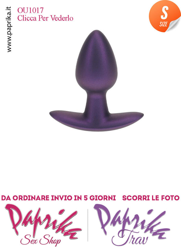 Plug Anale Corto Small 6.5 cm Ø 27 Silicone Viola Base Curva Non Vibrante