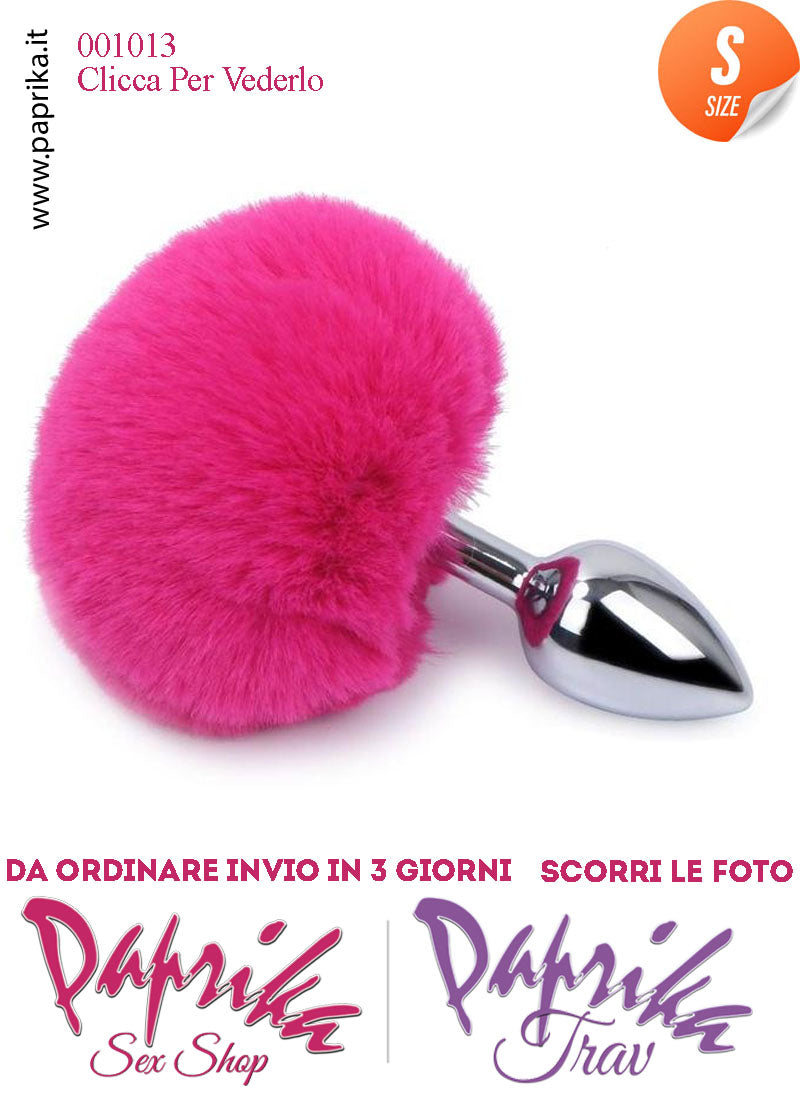 Plug Anale Small Unisex 7 cm Ø 28 Alluminio Pon Pon Tondo Fucsia