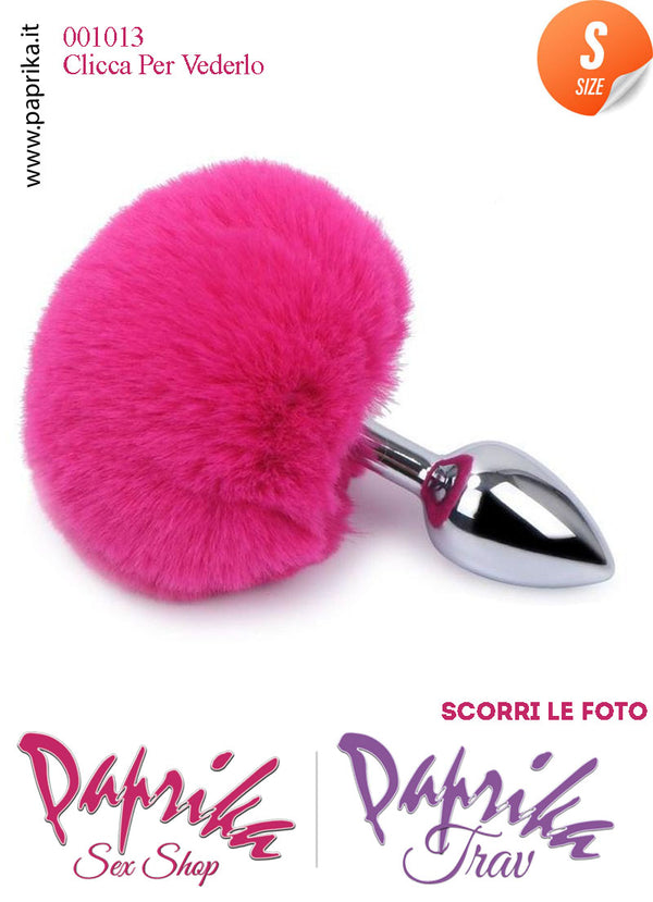 Plug Anale Small Unisex 7 cm Ø 28 Alluminio Pon Pon Tondo Fucsia