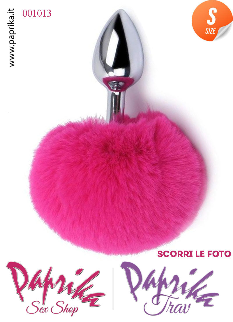 Plug Anale Small Unisex 7 cm Ø 28 Alluminio Pon Pon Tondo Fucsia