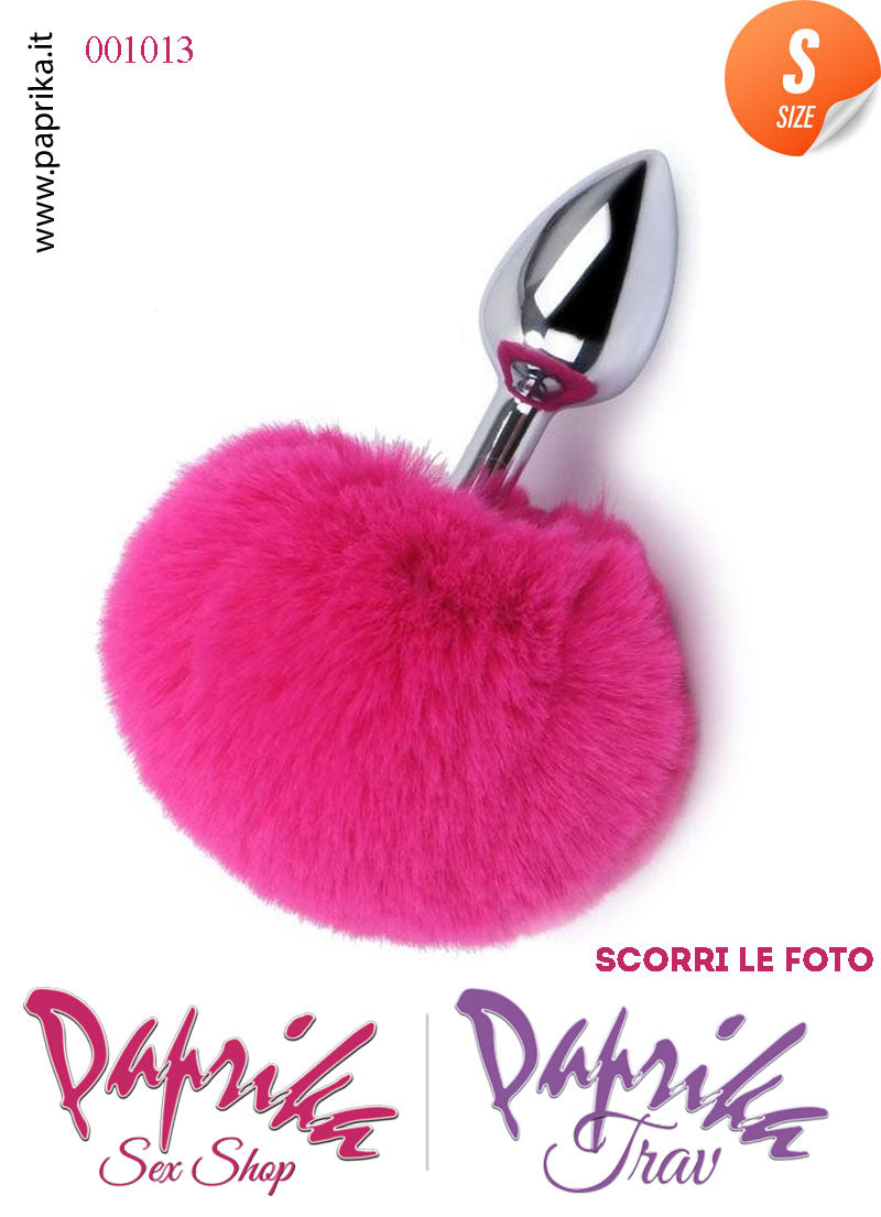 Plug Anale Small Unisex 7 cm Ø 28 Alluminio Pon Pon Tondo Fucsia