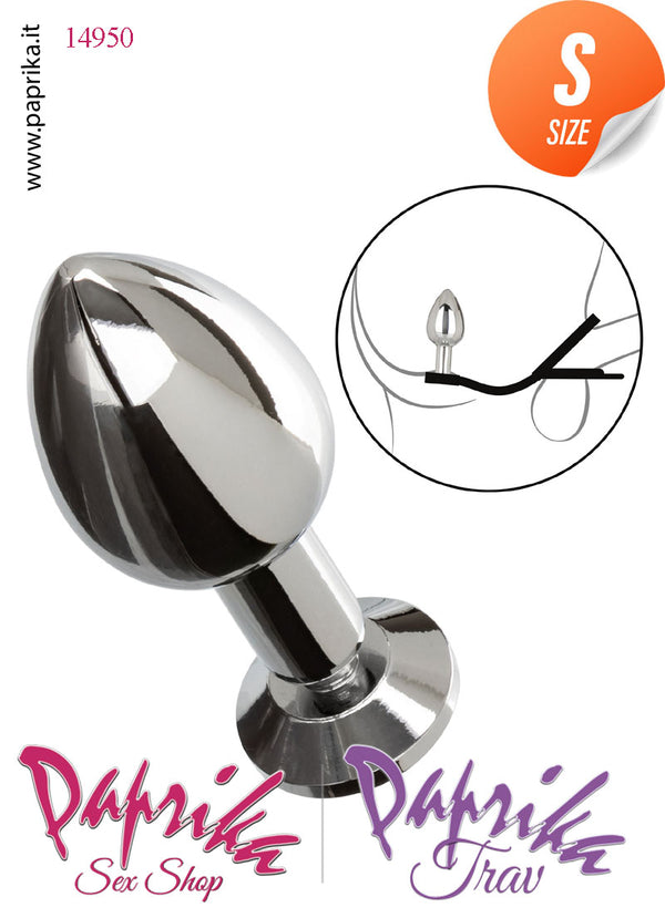 Plug Anale Unisex Small Alluminio Gioiello Anello Doppio Testicoli 6 cm Ø 25