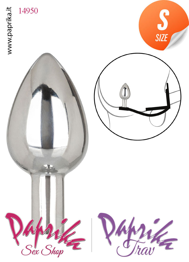 Plug Anale Unisex Small Alluminio Gioiello Anello Doppio Testicoli 6 cm Ø 25