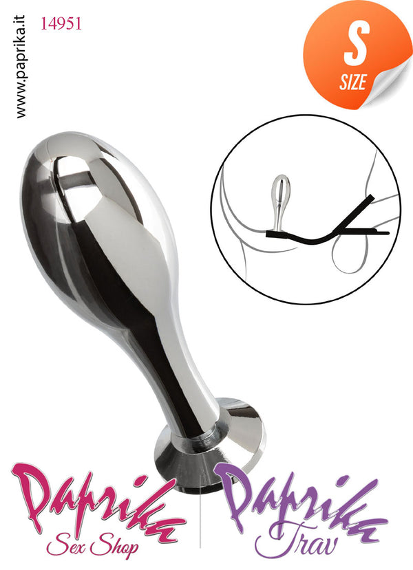 Plug Anale Small Lungo Unisex Alluminio Gioiello Anello Doppio Testicoli 7 cm Ø 25