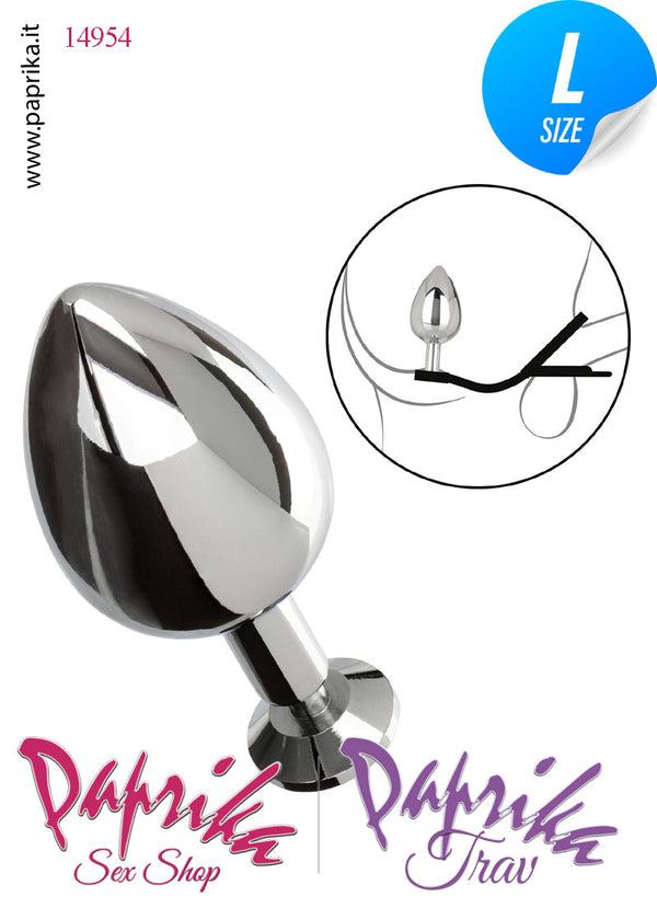 Plug Anale Unisex Large Alluminio Gioiello Anello Doppio Testicoli 9 cm Ø 38