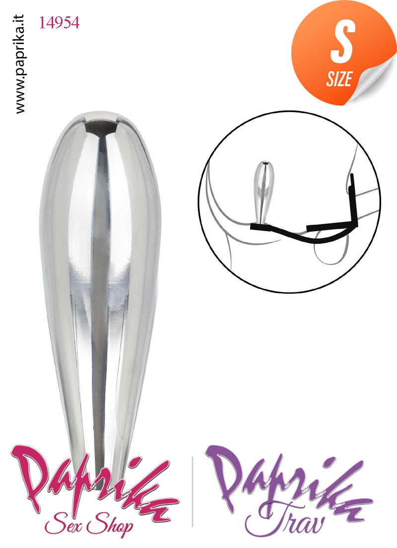 Plug Anale Small Unisex Alluminio Gioiello Anello Doppio Testicoli 9 cm Ø 25