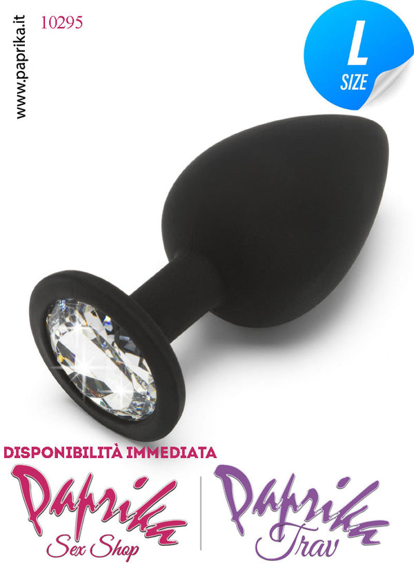 Rosebud Plug Anale Silicone 10 cm Ø 42 Gioiello Trasparente Prismatico