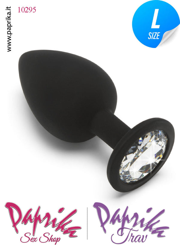 Rosebud Plug Anale Silicone 10 cm Ø 42 Gioiello Trasparente Prismatico