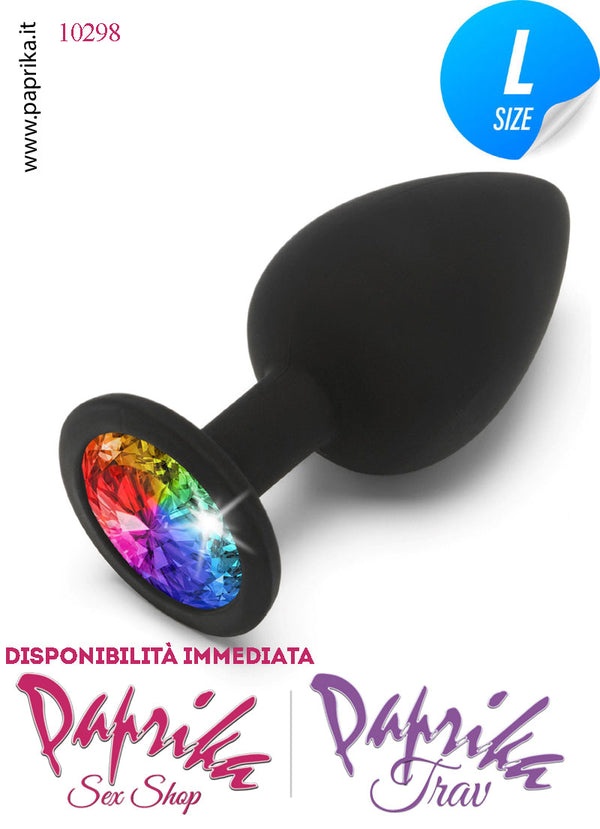 Rosebud Plug Anale Silicone 10 cm Ø 42 Gioiello Multicolor Prismatico