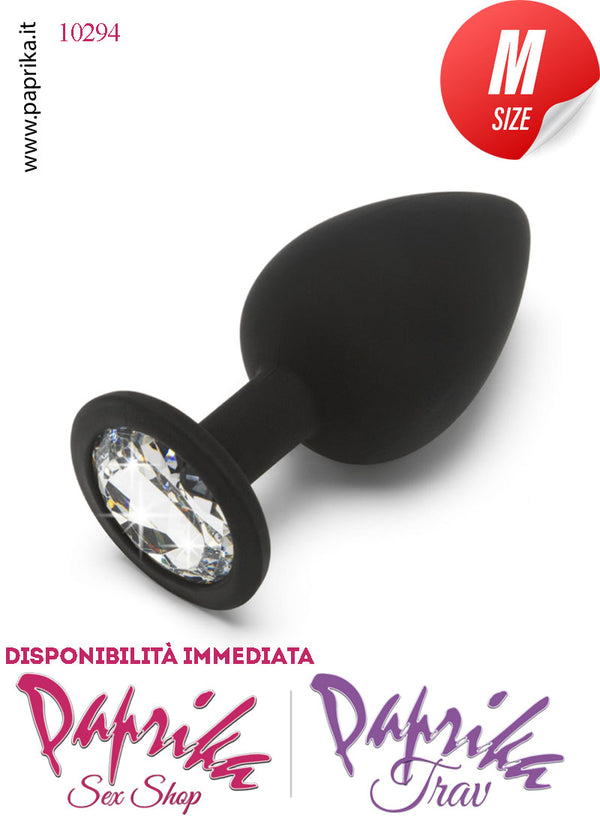 Rosebud Plug Anale Silicone 8 cm Ø 35 Gioiello Trasparente Prismatico