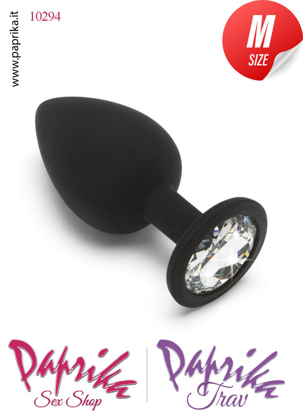 Rosebud Plug Anale Silicone 8 cm Ø 35 Gioiello Trasparente Prismatico