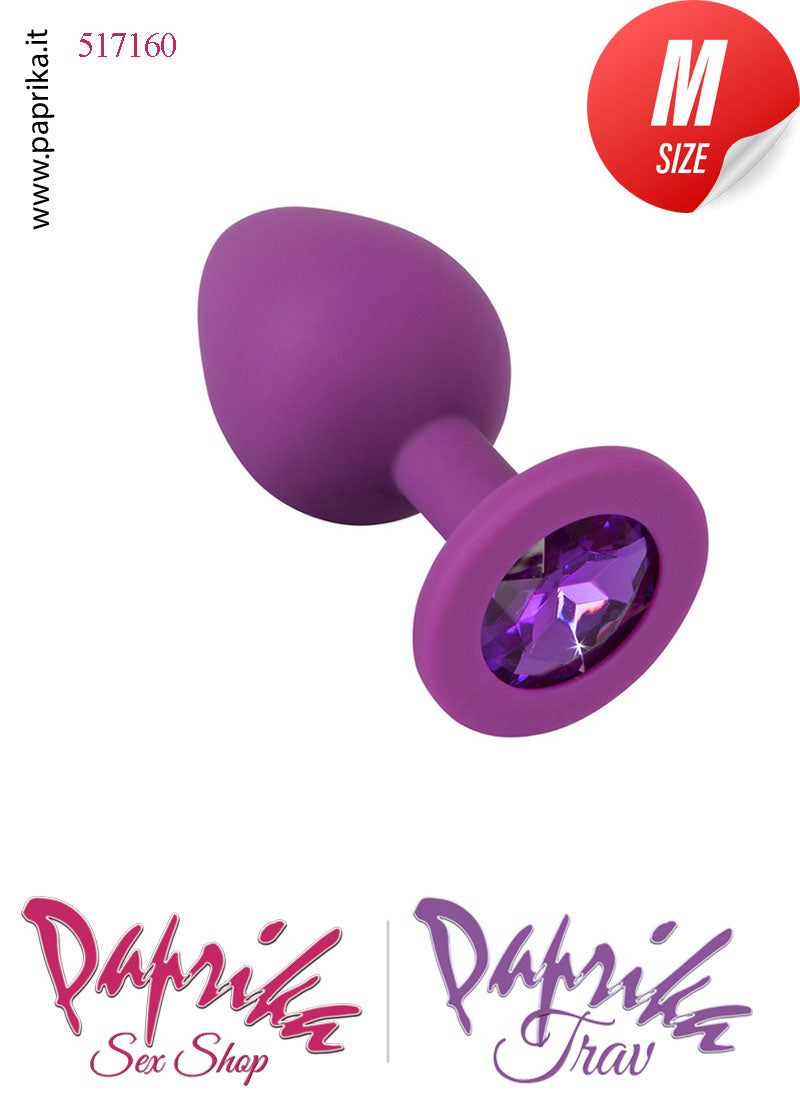 Rosebud Plug Anale Silicone 8 cm Ø 35 Gioiello Viola Prismatico