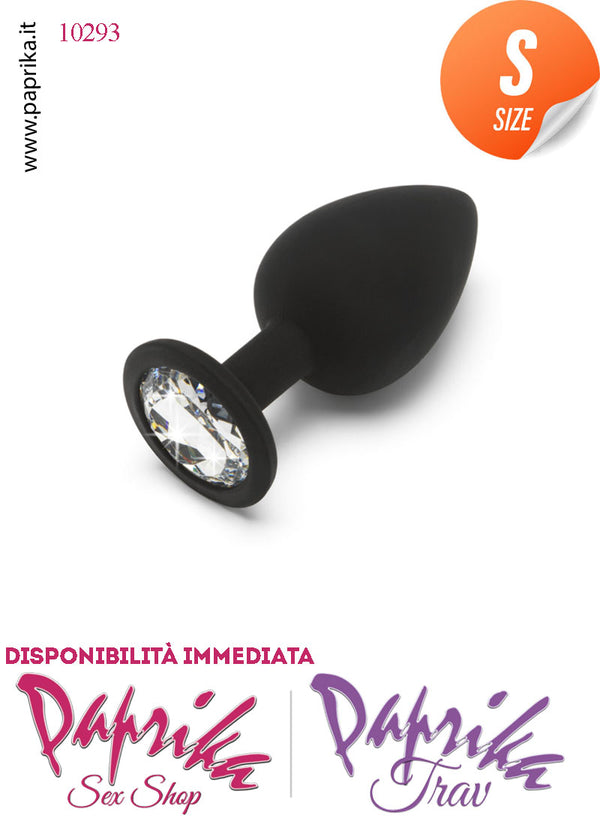 Rosebud Plug Anale Silicone 7 cm Ø 28 Gioiello Trasparente Prismatico