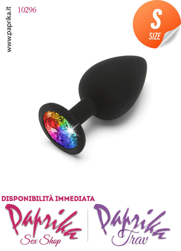 Rosebud Plug Anale Silicone 7 cm Ø 28 Gioiello Multicolor Prismatico