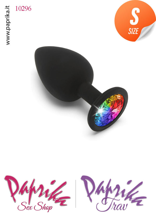 Rosebud Plug Anale Silicone 7 cm Ø 28 Gioiello Multicolor Prismatico