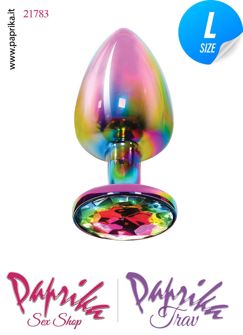 Rosebud Plug Anale Large Unisex Alluminio Muticolor Gioiello Rotondo Multicolor