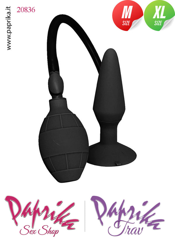 Plug Anale Gonfiabile Medium Punta Sottile Non Vibrante Ventosa
