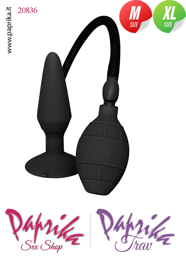 Plug Anale Gonfiabile Medium Punta Sottile Non Vibrante Ventosa