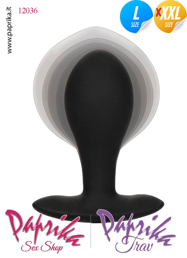 Plug Anale Large Gonfiabile Silicone Pompetta Staccabile Sfera Interna Base Curva
