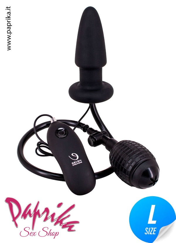 Plug Anale Gonfiabile Vibrante 7 Velocità 11 cm Ø 40 Silicone