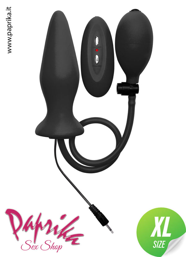 Plug Anale Unisex Gonfiabile Vibrante 10 Velocità 11 Ø 45 Silicone