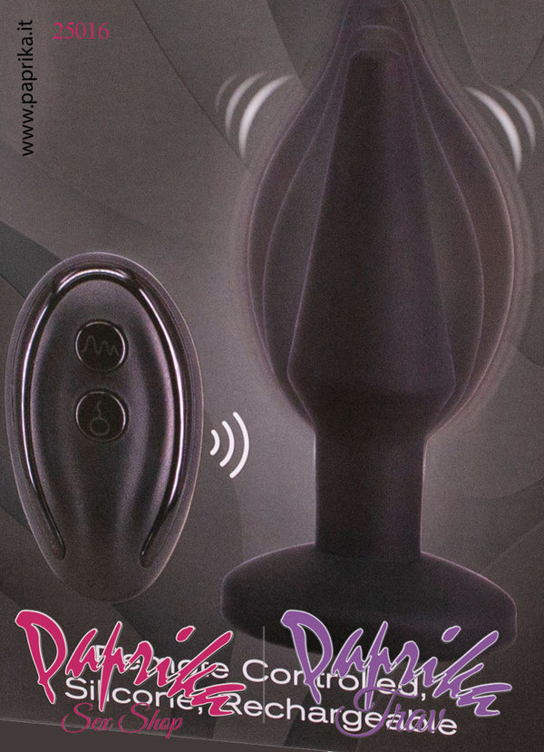 Plug Anale Lungo Gonfiabile Vibrante Telecomandato Silicone 15 cm