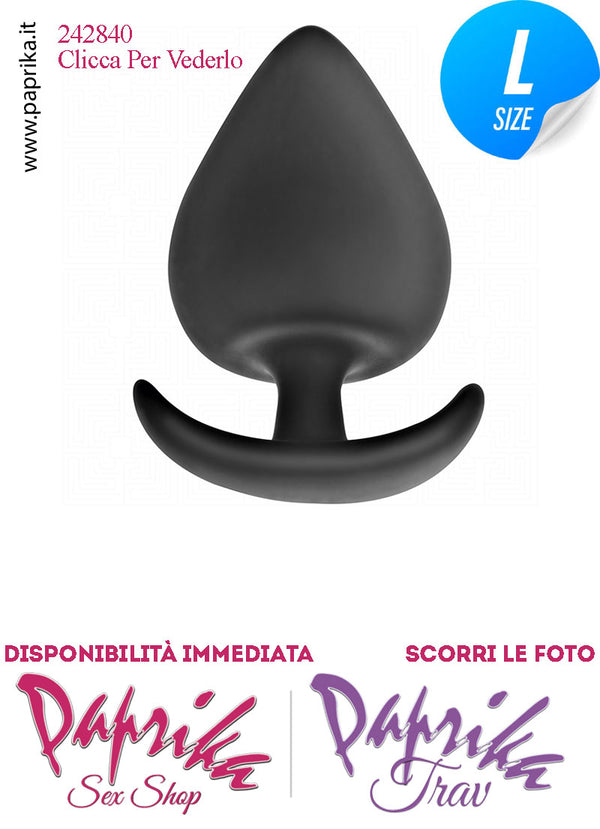 Plug Anale Large 8 cm Ø 41 Silicone Vellutato Base Curva Non Vibrante