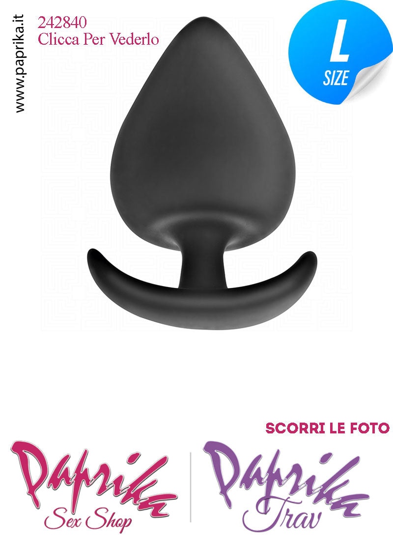 Plug Anale Large 8 cm Ø 41 Silicone Vellutato Base Curva Non Vibrante