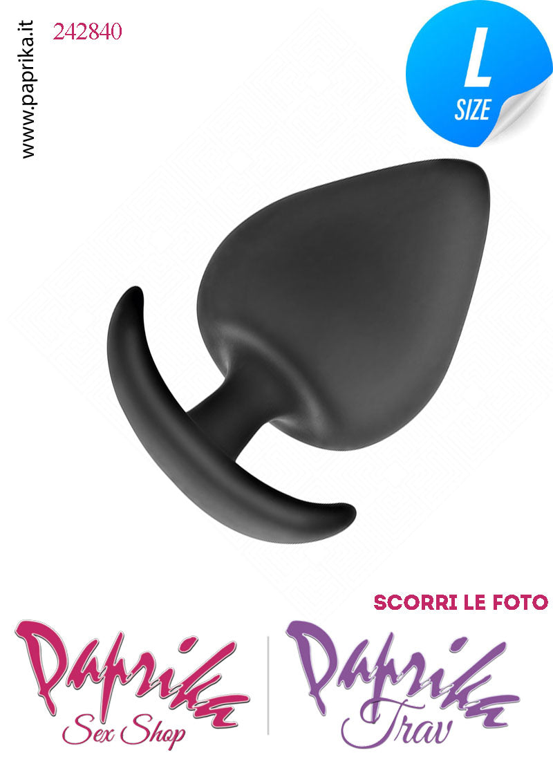 Plug Anale Large 8 cm Ø 41 Silicone Vellutato Base Curva Non Vibrante