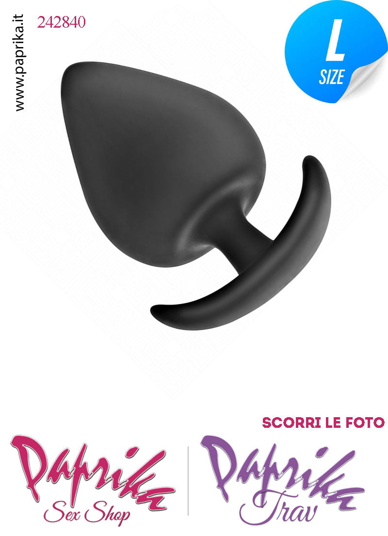Plug Anale Large 8 cm Ø 41 Silicone Vellutato Base Curva Non Vibrante