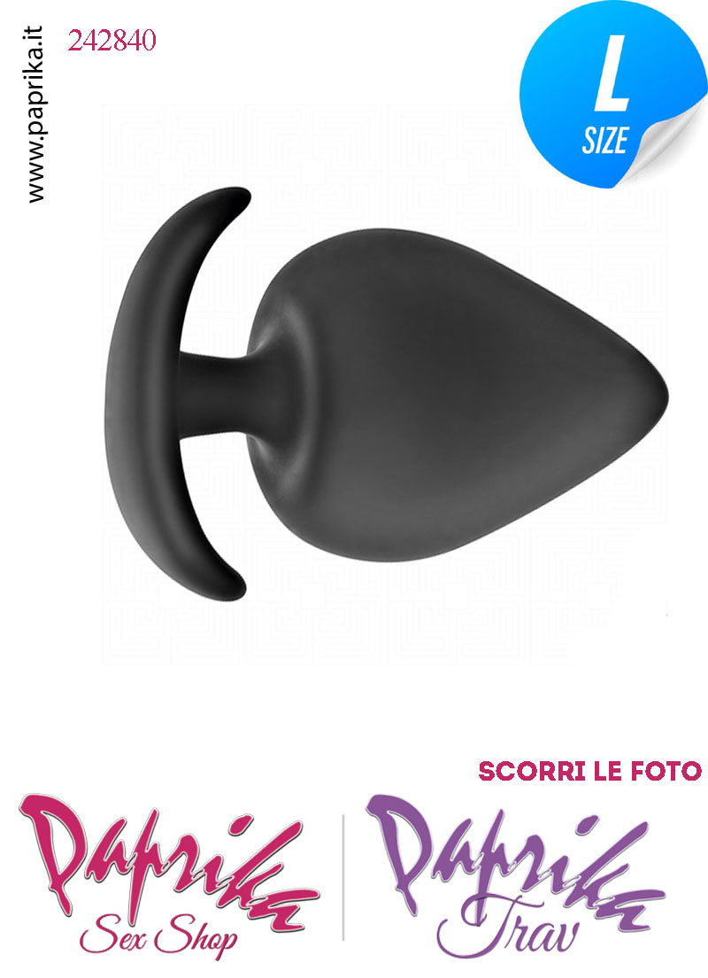Plug Anale Large 8 cm Ø 41 Silicone Vellutato Base Curva Non Vibrante