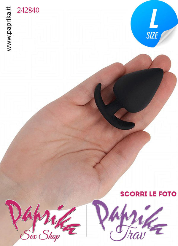 Plug Anale Large 8 cm Ø 41 Silicone Vellutato Base Curva Non Vibrante