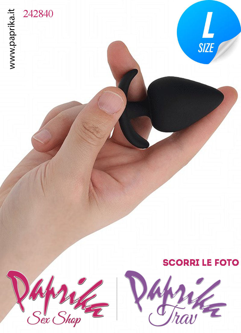 Plug Anale Large 8 cm Ø 41 Silicone Vellutato Base Curva Non Vibrante