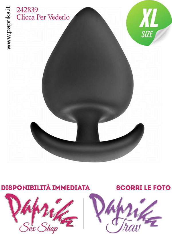 Plug Anale XL 10 cm Ø 51 Silicone Vellutato Base Curva Non Vibrante