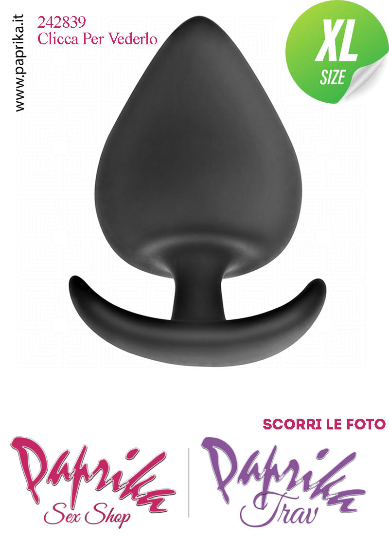 Plug Anale XL 10 cm Ø 51 Silicone Vellutato Base Curva Non Vibrante