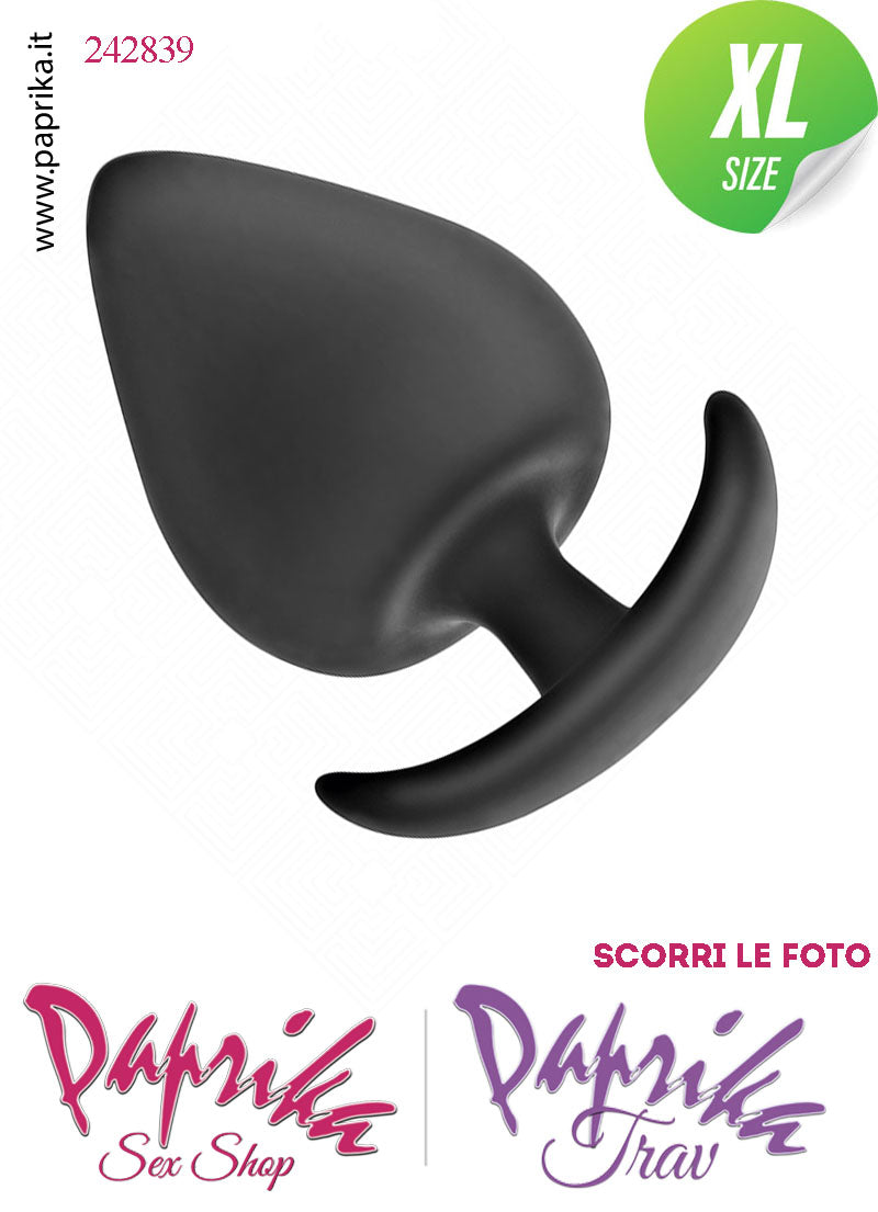 Plug Anale XL 10 cm Ø 51 Silicone Vellutato Base Curva Non Vibrante