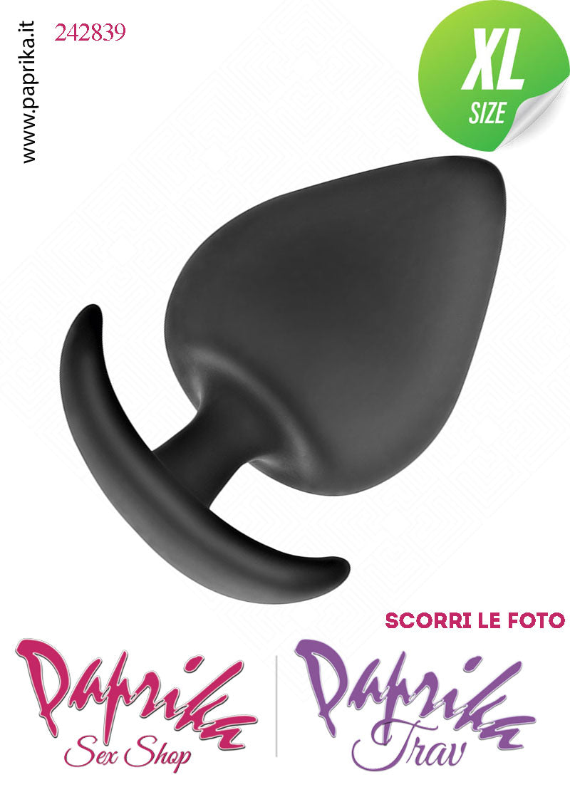 Plug Anale XL 10 cm Ø 51 Silicone Vellutato Base Curva Non Vibrante