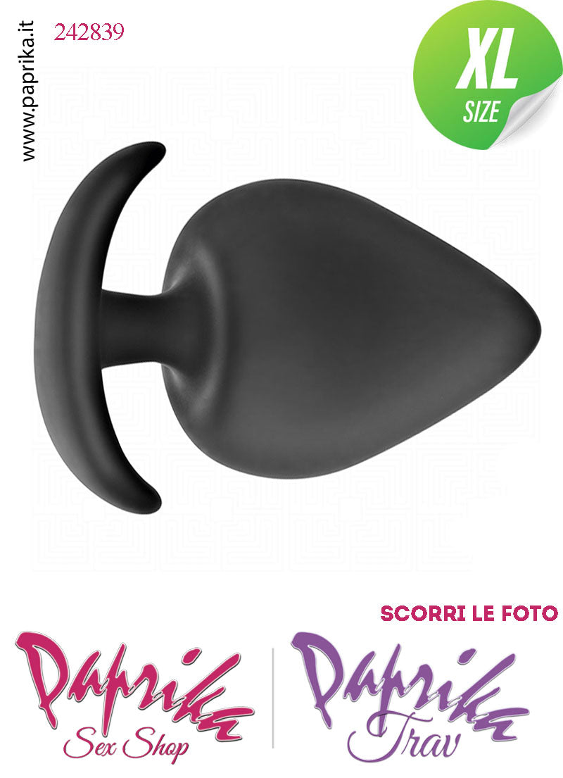Plug Anale XL 10 cm Ø 51 Silicone Vellutato Base Curva Non Vibrante