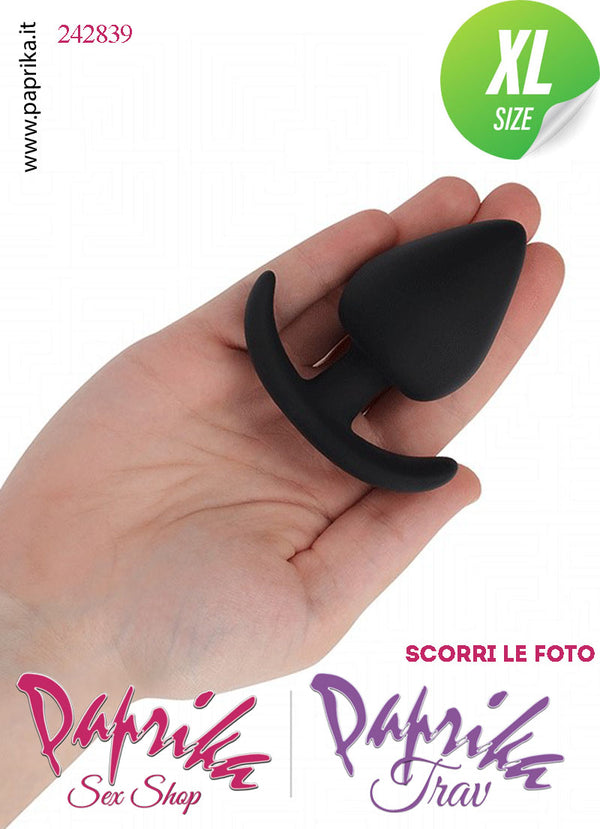 Plug Anale XL 10 cm Ø 51 Silicone Vellutato Base Curva Non Vibrante