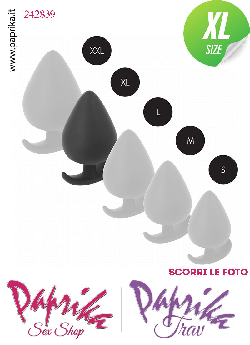 Plug Anale XL 10 cm Ø 51 Silicone Vellutato Base Curva Non Vibrante