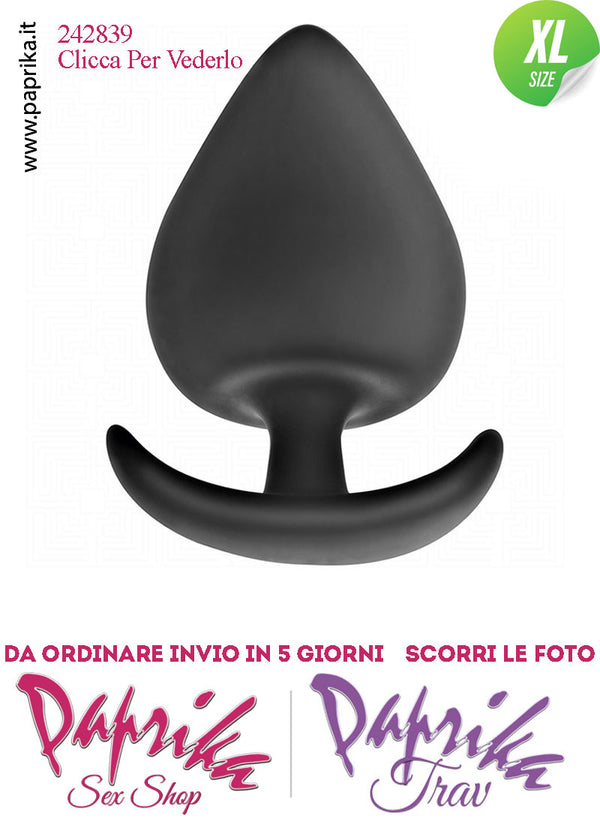 Plug Anale XL 10 cm Ø 51 Silicone Vellutato Base Curva Non Vibrante