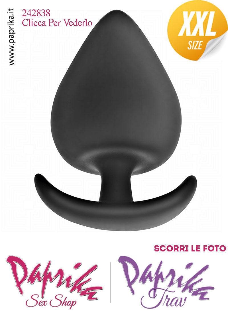 Plug Anale XXL 11 cm Ø 61 Silicone Vellutato Base Curva Non Vibrante