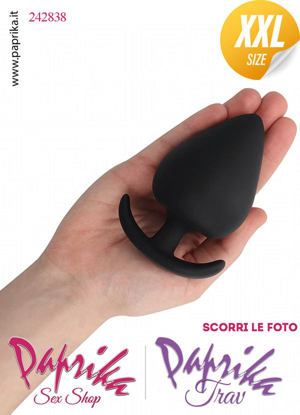 Plug Anale XXL 11 cm Ø 61 Silicone Vellutato Base Curva Non Vibrante