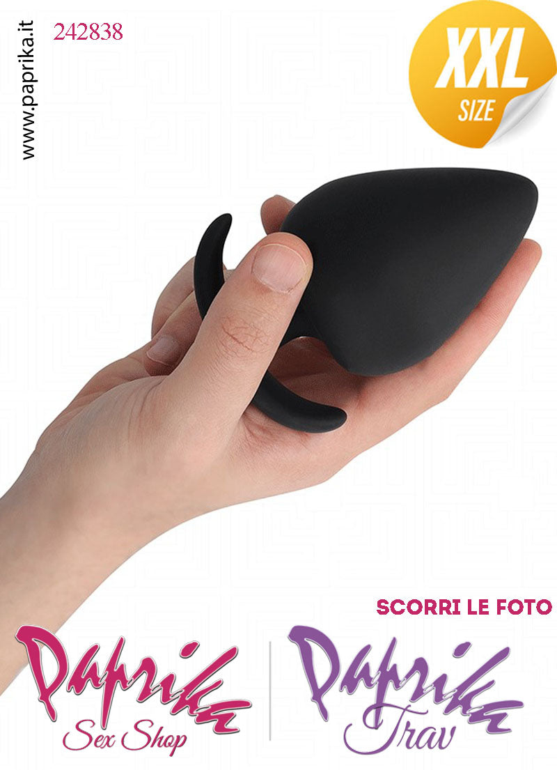 Plug Anale XXL 11 cm Ø 61 Silicone Vellutato Base Curva Non Vibrante