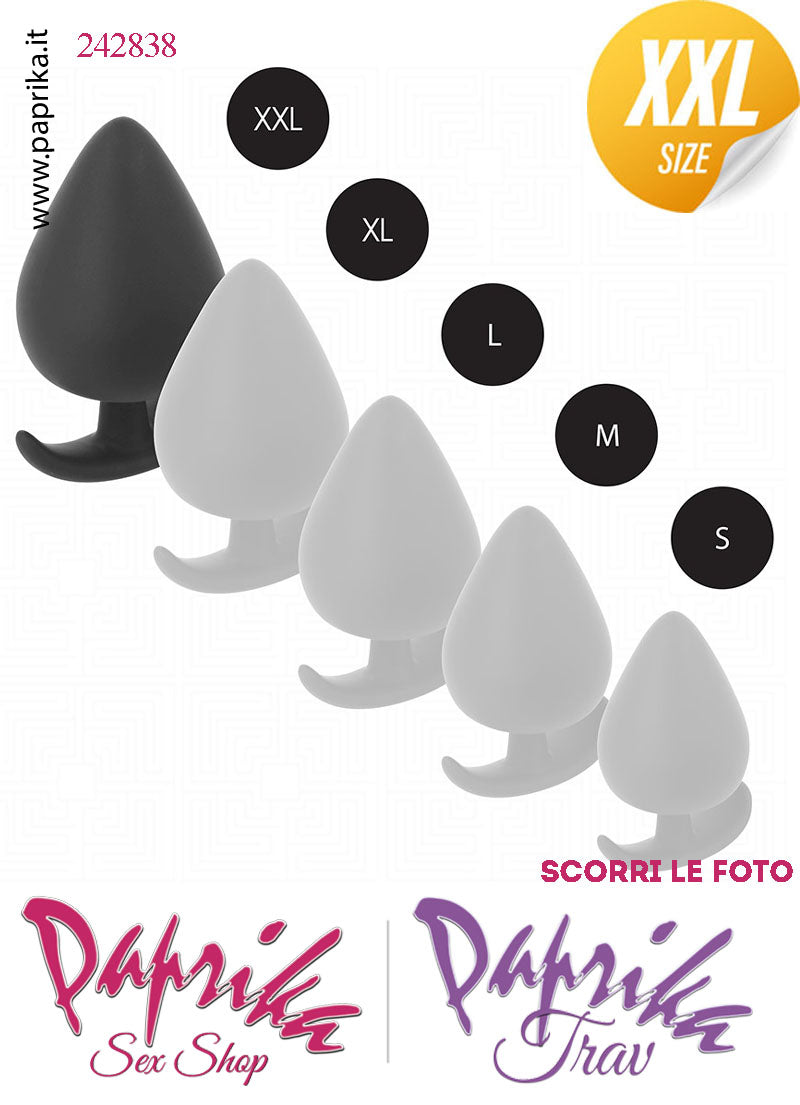 Plug Anale XXL 11 cm Ø 61 Silicone Vellutato Base Curva Non Vibrante