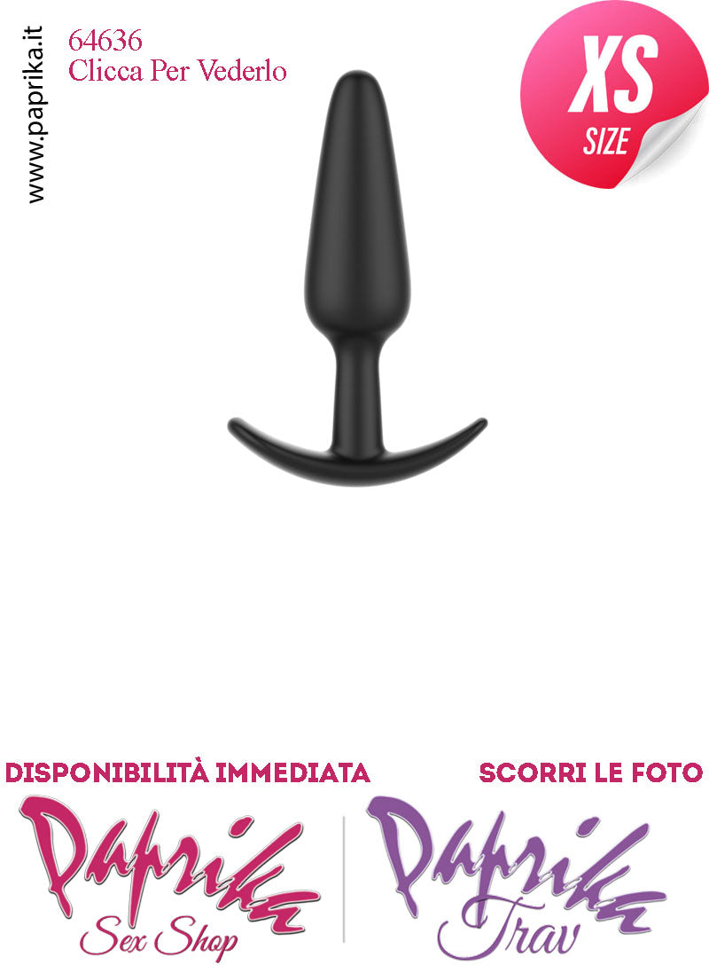 Plug Anale Extra Small 8 cm Ø 22 Silicone Base Curva Non Vibrante