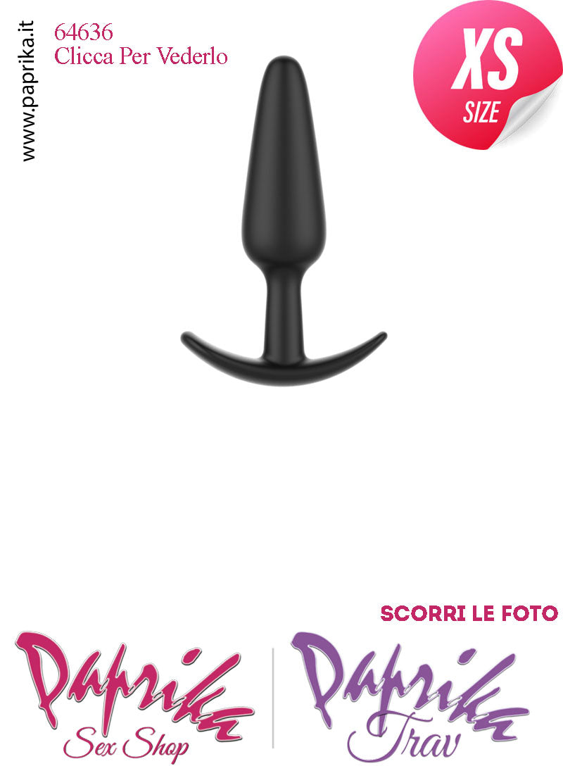 Plug Anale Extra Small 8 cm Ø 22 Silicone Base Curva Non Vibrante