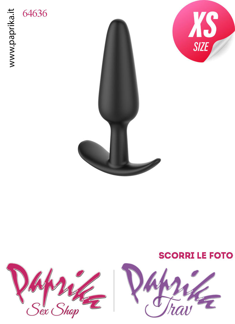 Kit Plug Anale ExtraSmall 8 cm Ø 22 Silicone Base Curva Non Vibrante e Lubrificante